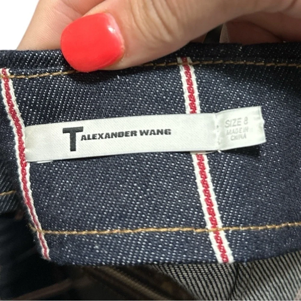 EUC - T by Alexander Wang - Striped Denim Skirt - size 8